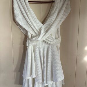 Selfie Leslie Glory Crossover Bust Layered Hem Romper